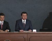 El presidente Peña, durante la firma de Ley de victimas.
