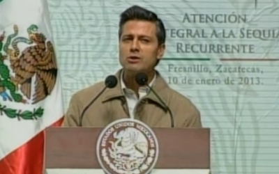 Peña Nieto durante el evento de Atención Integral a la Sequía Recurrente en Zacatecas.