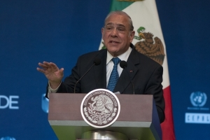 José Ángel Gurría, secretario general de la Organización para la Cooperación y el Desarrollo Económicos, en la ceremonia en la que se inauguró el Foro México 2013. 