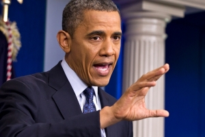 En rueda de prensa, Obama dijo que la economía de Estados Unidos está en camino a tener un buen año siempre y cuando los políticos en Washington no interfieran.
